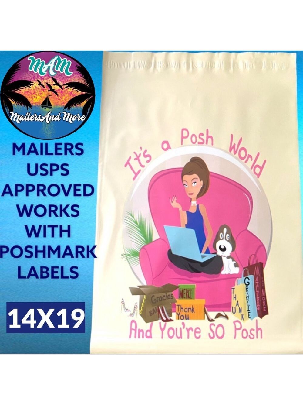 25 14X19 Posh World Poly Mailers PRICE IS FIRM - Picture 12 of 12